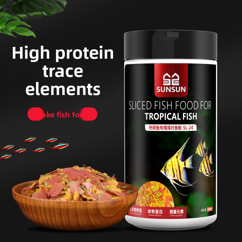 Tetra Food Tropical Flakes - SUNSUN Premium tropisch vissenvlokvoer voor engelenvissen,