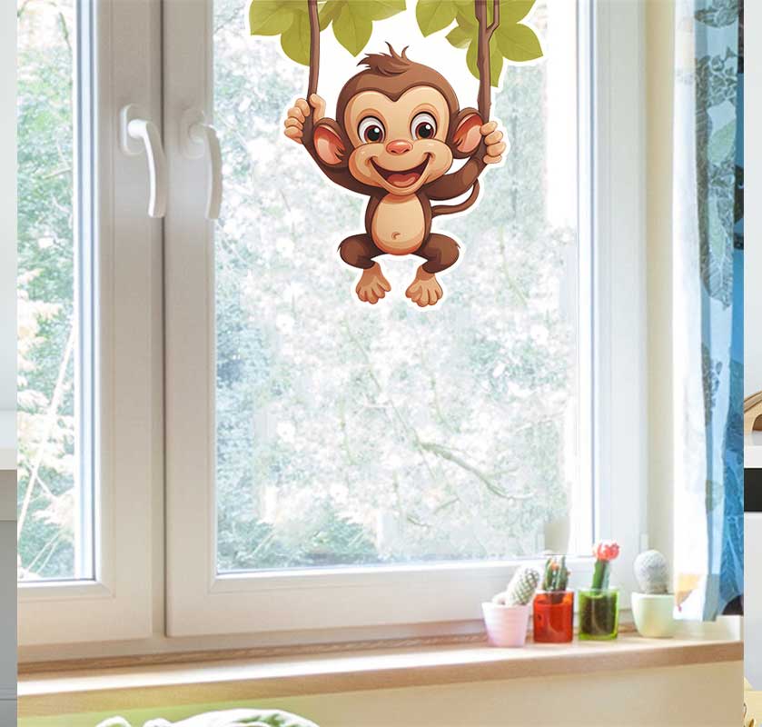 Schattige kleine aap woonkamer - Pvc Panel Background recensie en prijs